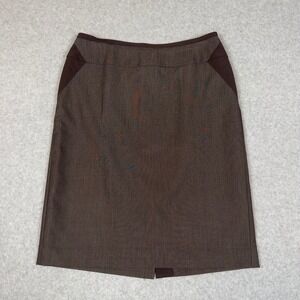 Worthington Women Size 8 Brown Knee Length Pencil Skirt Career Office Business